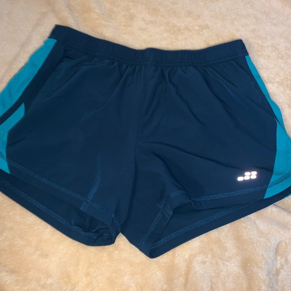 blue workout shorts